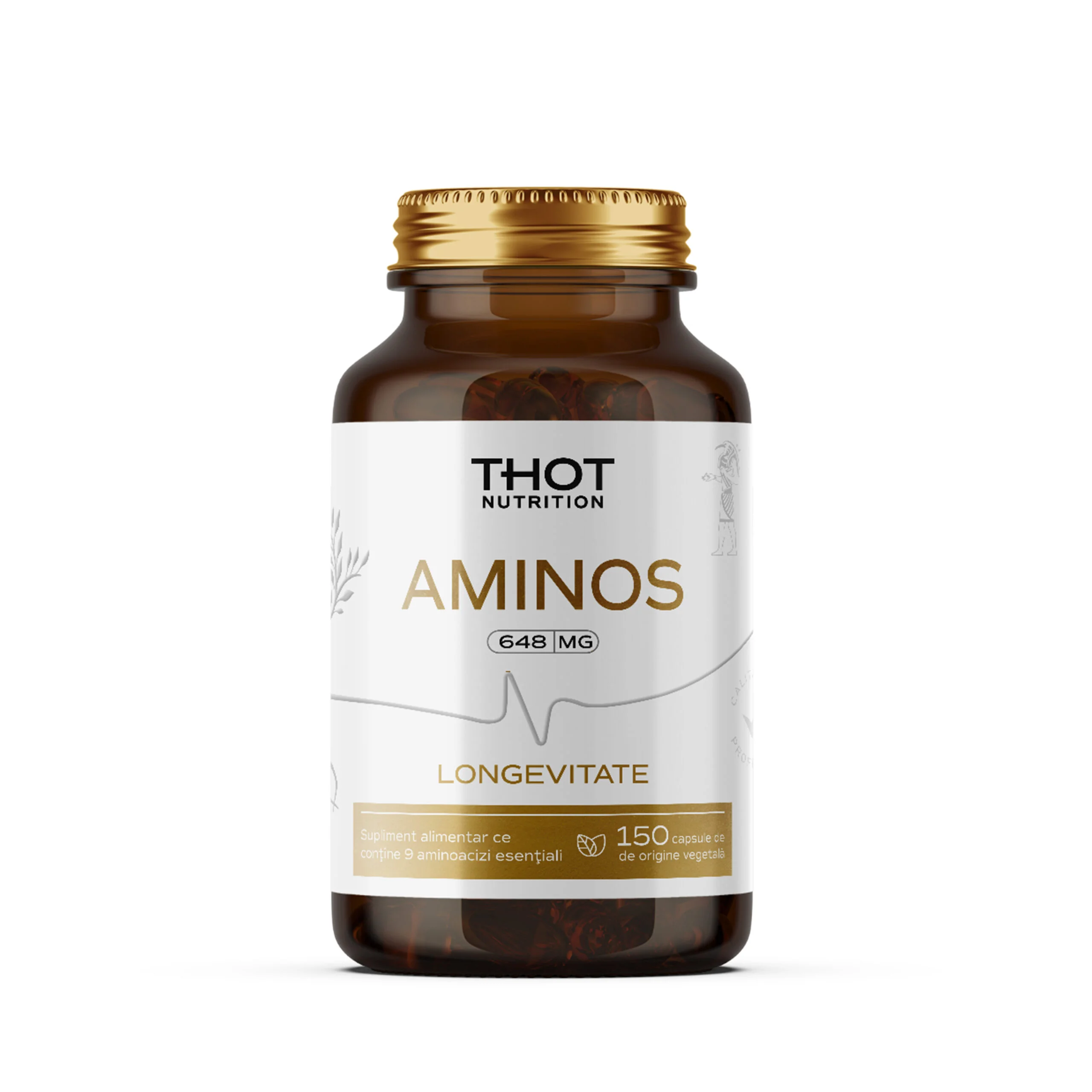 EAA Amino Acizi Esențiali - LONGEVITATE-ANTIAGING-HRANIRE CELULARA (THOT-AMINOS-150-CAPSULE). Aminoacizi nano-moleculari